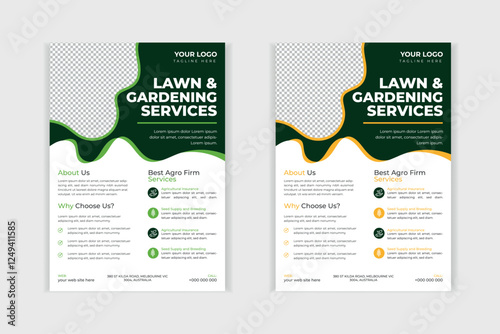 Lawn care social media post promotion template design	