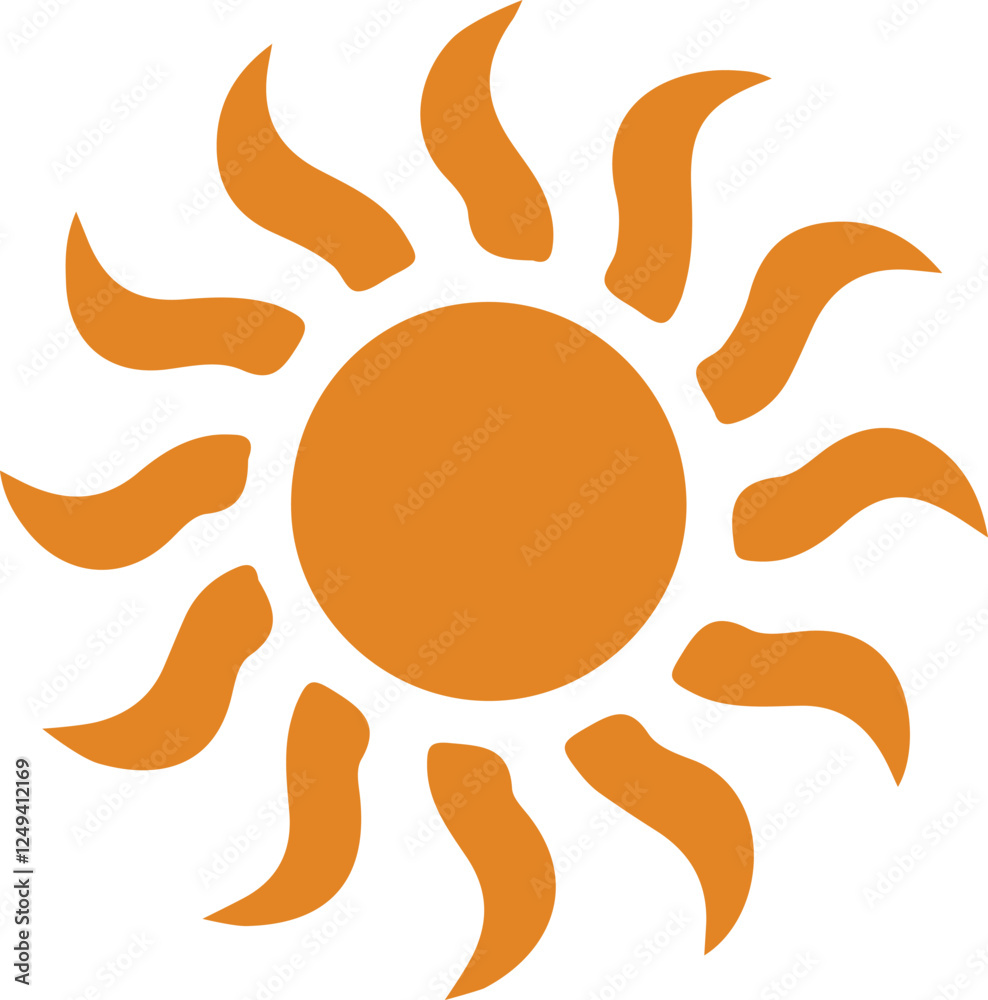 Stylized sun icons on a white background, perfect for summer design projects. Stylized sun icons on a white background, perfect for summer design projects.