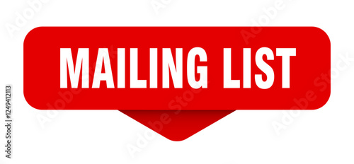 mailing list sticker. mailing list sign on transparent background
