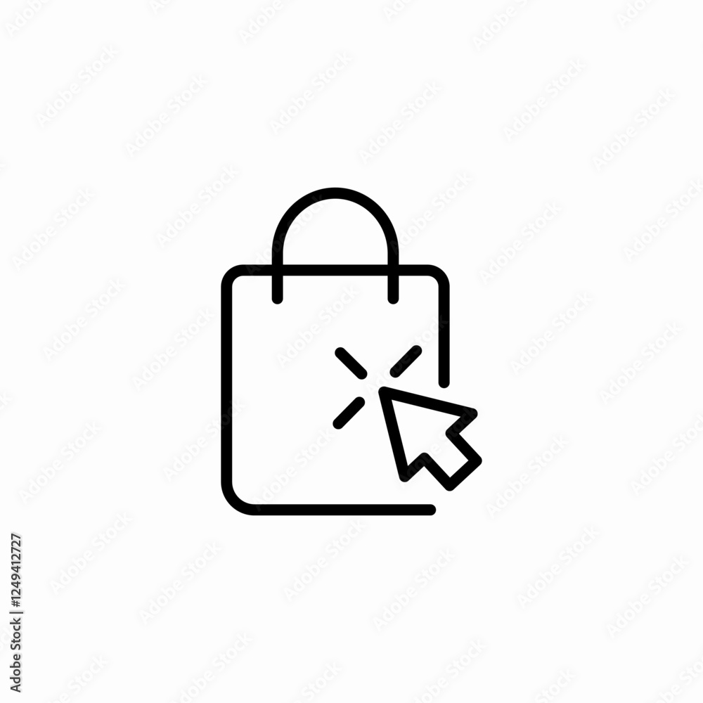 online shopping bag cick icon sign vector online shopping bag cick icon sign vector