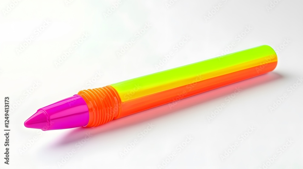 A bright neon highlighter marker, clean white background, transparent isolate A bright neon highlighter marker, clean white background, transparent isolate