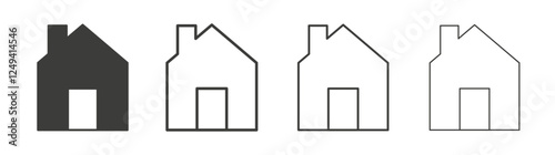 Home icons set vectors graphic designs