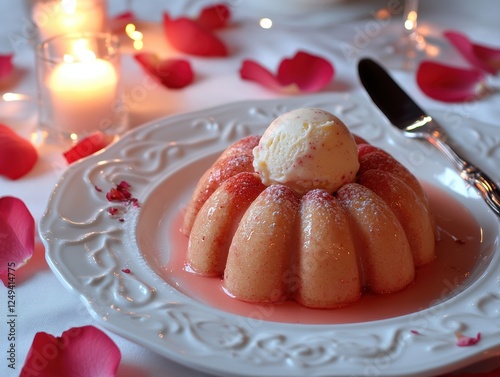 Indulge in Poached Strawberry Charlotte with Mascarpone Ice Romantic Desserts for Valentine's Day photo