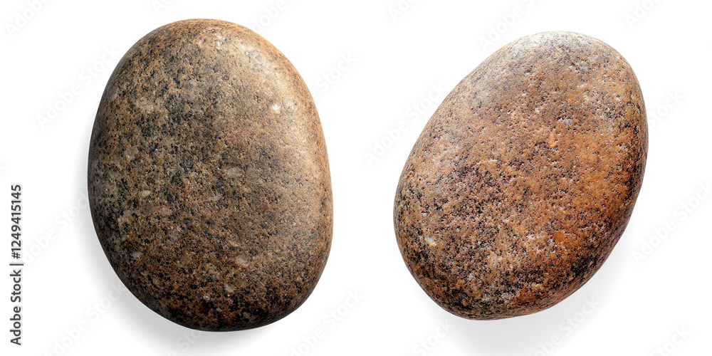 Speckled Oval Stone on a Transparent Background Speckled Oval Stone on a Transparent Background