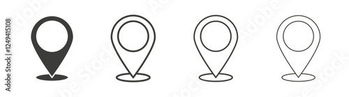 Map marker icons set vectors graphic designs