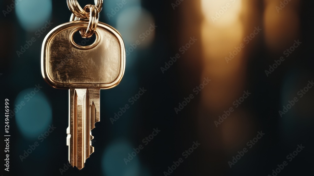 A striking close-up of a golden key against a dreamy, blurred background that enhances its shine and texture, creating a sense of elegance and importance. A striking close-up of a golden key against a dreamy, blurred background that enhances its shine and texture, creating a sense of elegance and importance.