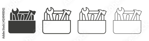 Toolbox icons set vectors graphic designs