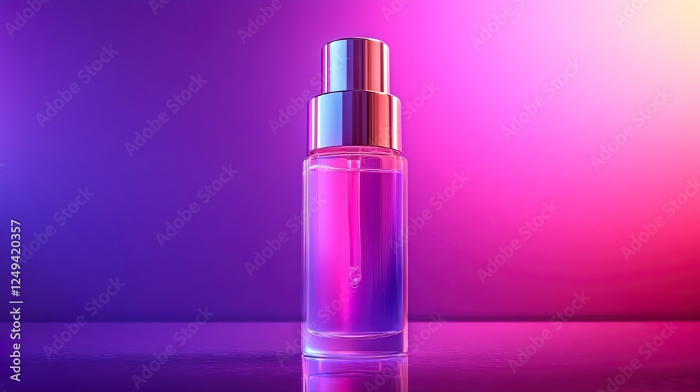 A bottle of perfume placed elegantly on a wooden table with soft lighting and decor