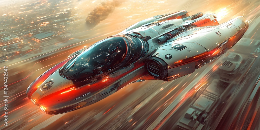Obraz premium Stylish vector of a futuristic car with sleek lines and creative features, evoking a modern, inspiring feel. Ideal for ads, design concepts, or media on future automotive technology.