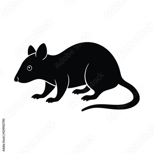 silhouette of a mouse on vector illustration