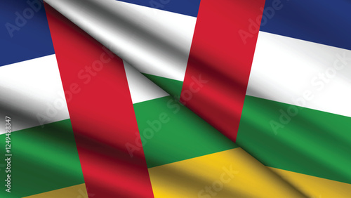 National Background of C.A.R Featuring Two Wavy Flags