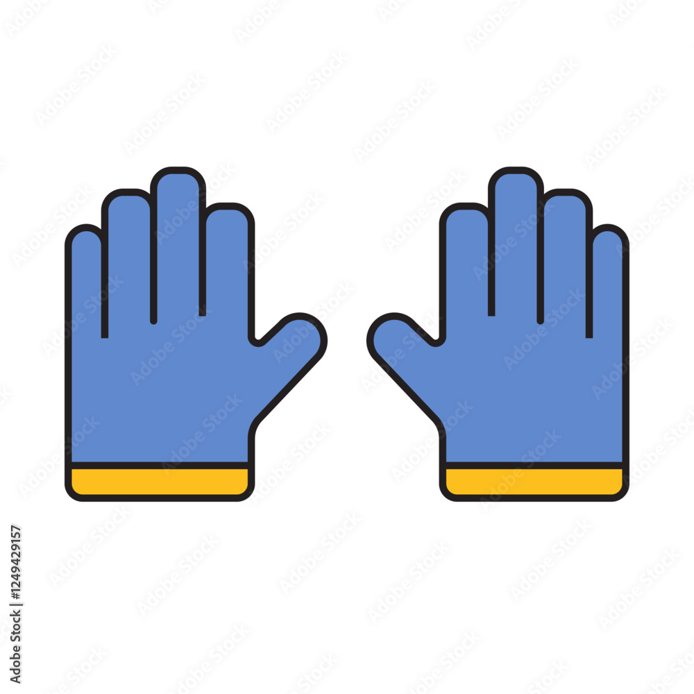 Protective Work Gloves Icon in Flat Style Protective Work Gloves Icon in Flat Style