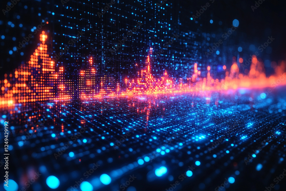 Obraz premium Digital bar charts and graphs generated with AI