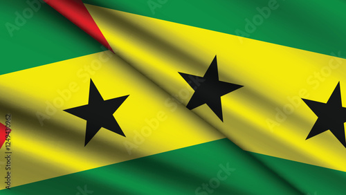 National Background of SAO TOME Featuring Two Wavy Flags