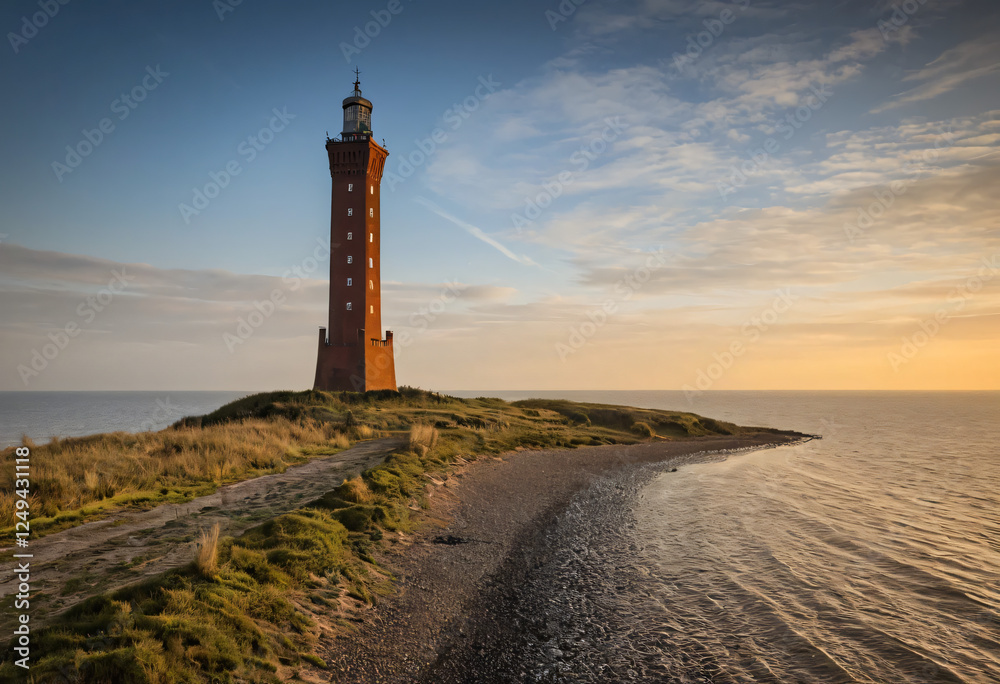 Lighthouse with a sunrise and the sea
Lighthouse with a sunrise and the sea