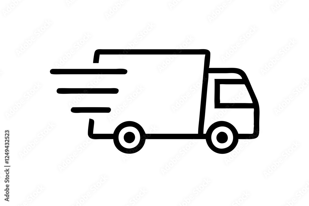 Fast Shipping Delivery Truck Icon - Flat Design for Apps and Websites Fast Shipping Delivery Truck Icon - Flat Design for Apps and Websites