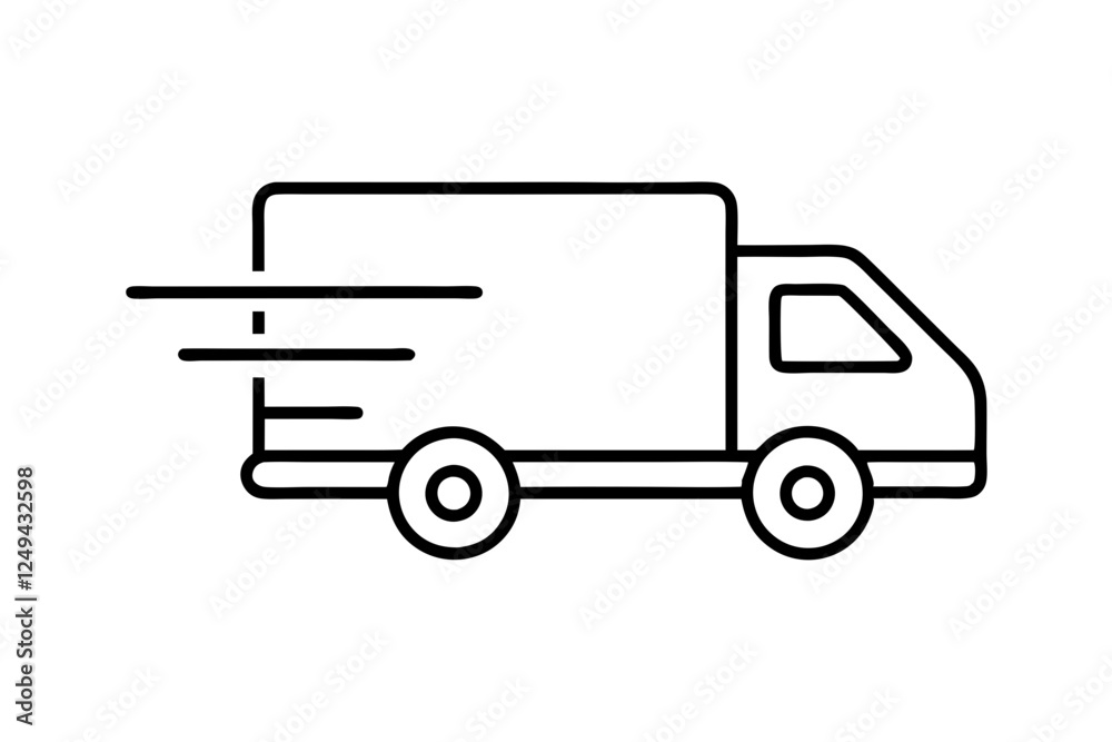 Fast Shipping Delivery Truck Icon - Flat Design for Apps and Websites Fast Shipping Delivery Truck Icon - Flat Design for Apps and Websites