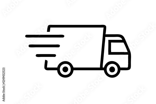 Fast Shipping Delivery Truck Icon - Flat Design for Apps and Websites