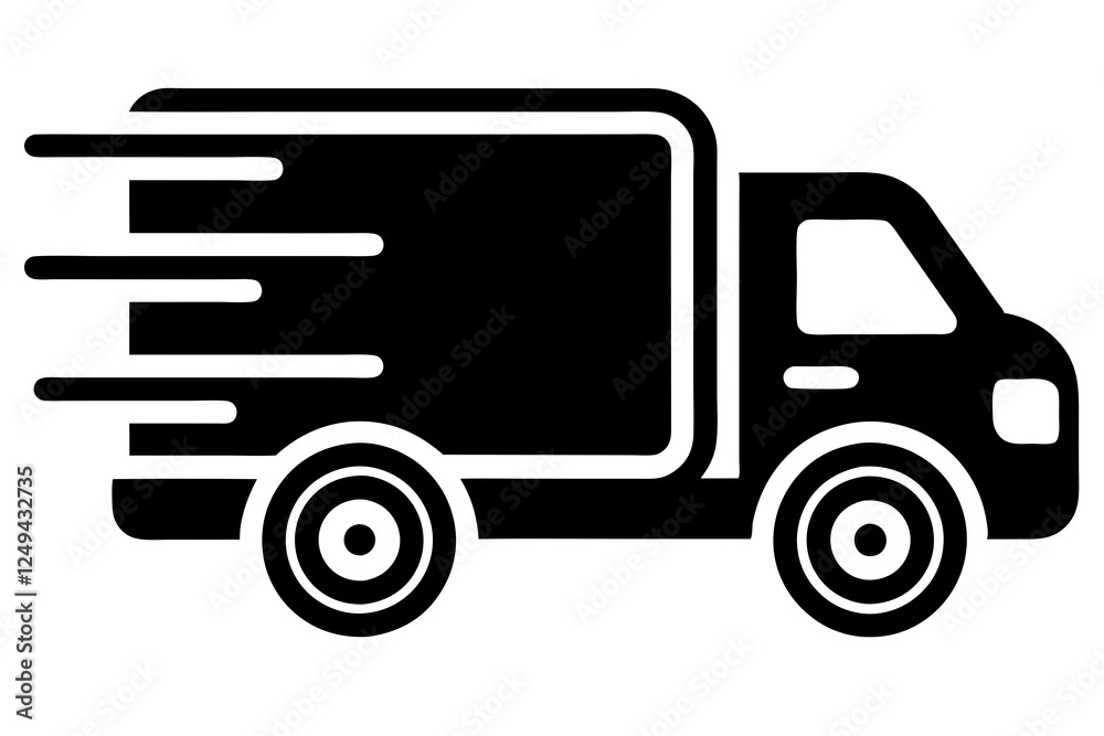Fast Shipping Delivery Truck Flat Icon for Apps and Websites Fast Shipping Delivery Truck Flat Icon for Apps and Websites