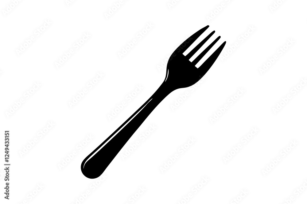 Fork Silverware Utensil for Eating Flat Vector Icon Fork Silverware Utensil for Eating Flat Vector Icon