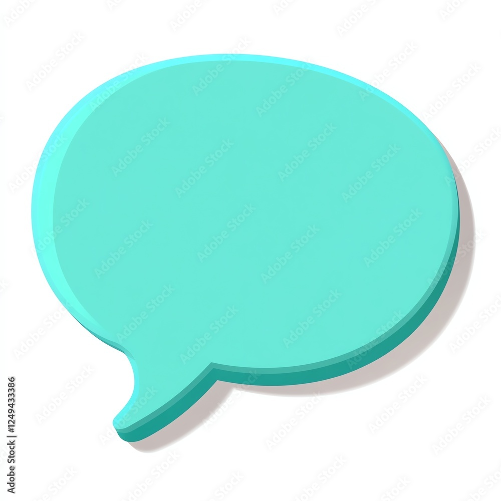 A vibrant turquoise speech bubble, symbolizing communication, dialogue, and expression in a playful design. A vibrant turquoise speech bubble, symbolizing communication, dialogue, and expression in a playful design.