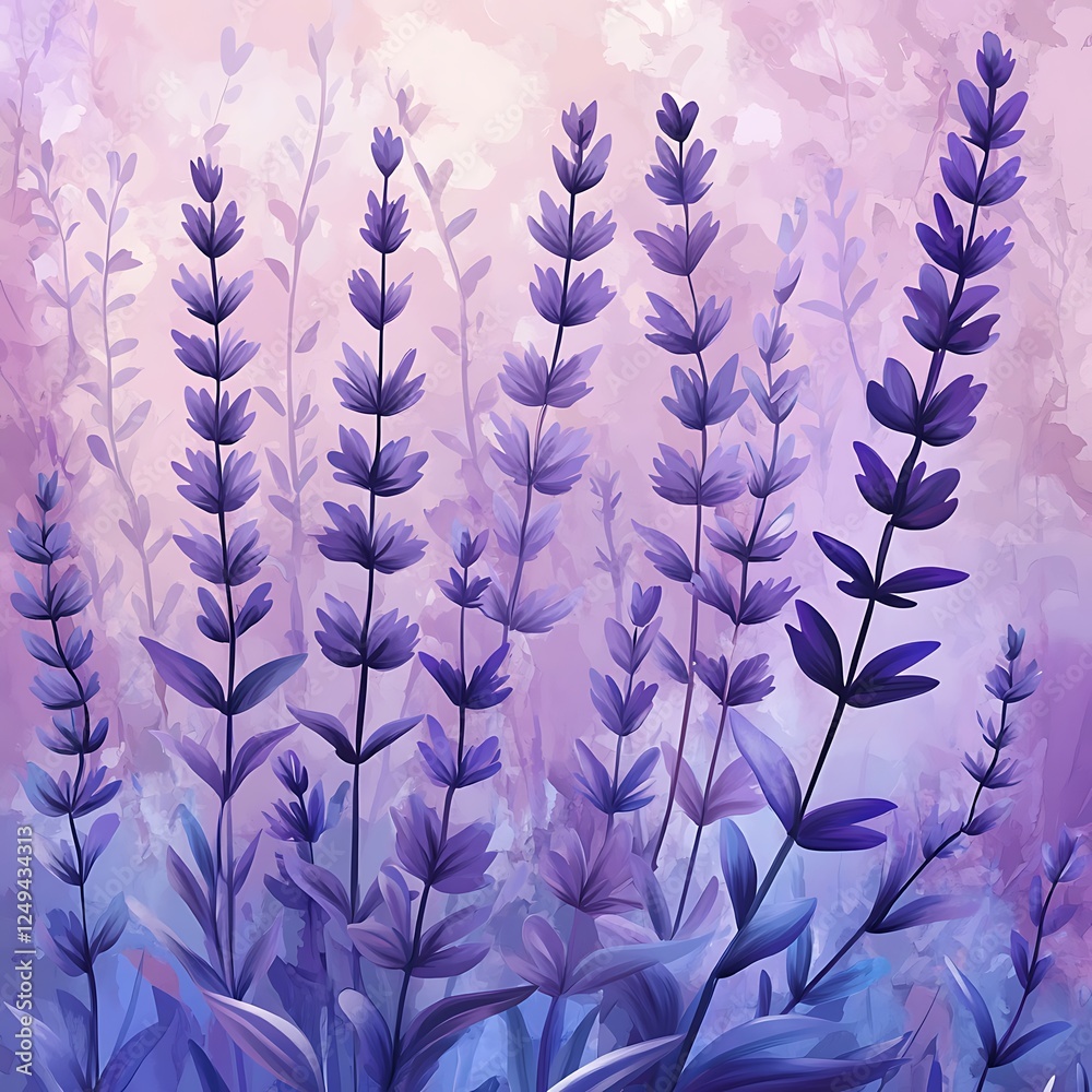 Purple Lavender Blooms Fresh Aromatic Flowers In Blooming Field Purple Lavender Blooms Fresh Aromatic Flowers In Blooming Field
