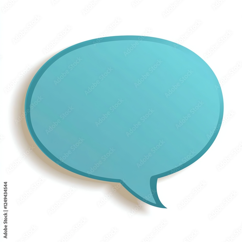 A simple teal speech bubble graphic, perfect for indicating dialogue or text communication. A simple teal speech bubble graphic, perfect for indicating dialogue or text communication.