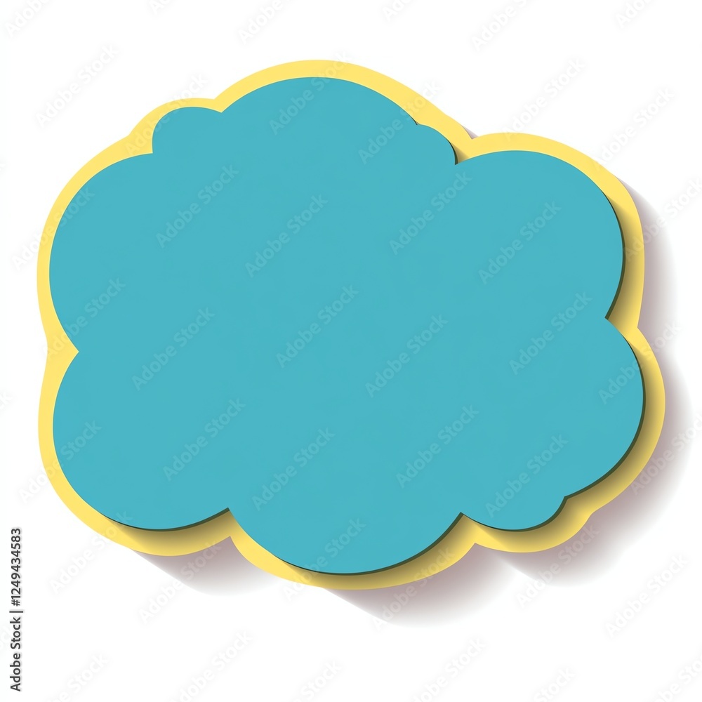 A vibrant blue cloud shape with a yellow outline, ideal for creative ideas or note-taking. A vibrant blue cloud shape with a yellow outline, ideal for creative ideas or note-taking.