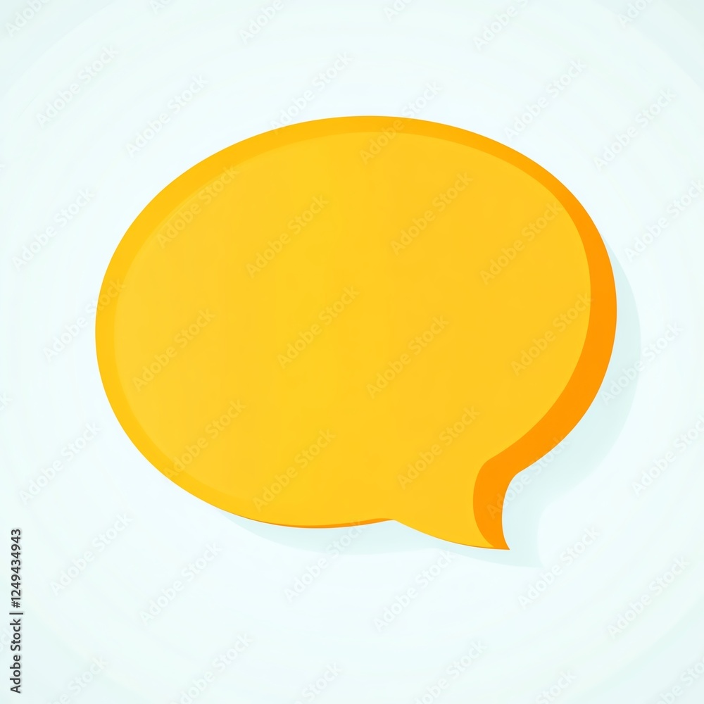 A vibrant yellow speech bubble on a light background, symbolizing communication and conversation. A vibrant yellow speech bubble on a light background, symbolizing communication and conversation.