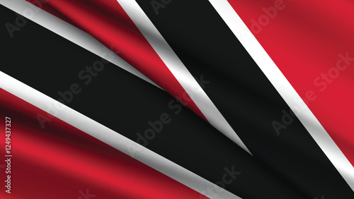 National Background of TRINIDAD AND TOBAGO Featuring Two Wavy Flags