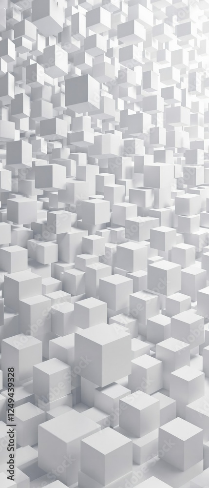 Randomly placed white cube boxes in a pattern, minimalist, creative, design, modern, geometric Randomly placed white cube boxes in a pattern, minimalist, creative, design, modern, geometric