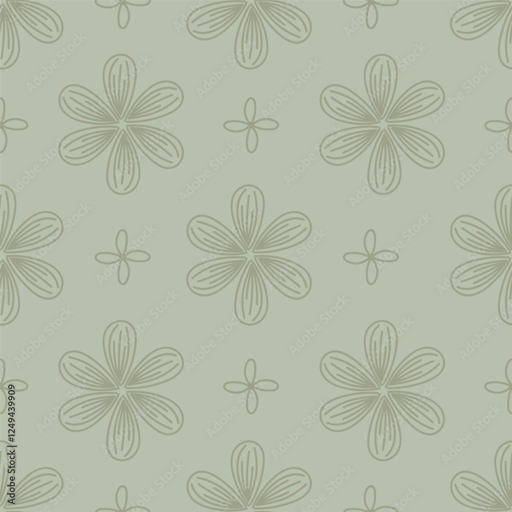 Trendy seamless vector floral pattern. Endless print made of small colorful flowers, leaves and berries. Summer and spring motifs. Dark blue background.Vector illustration