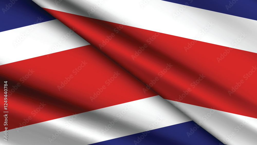 Fototapeta premium National Background of COSTA RICA Featuring Two Wavy Flags