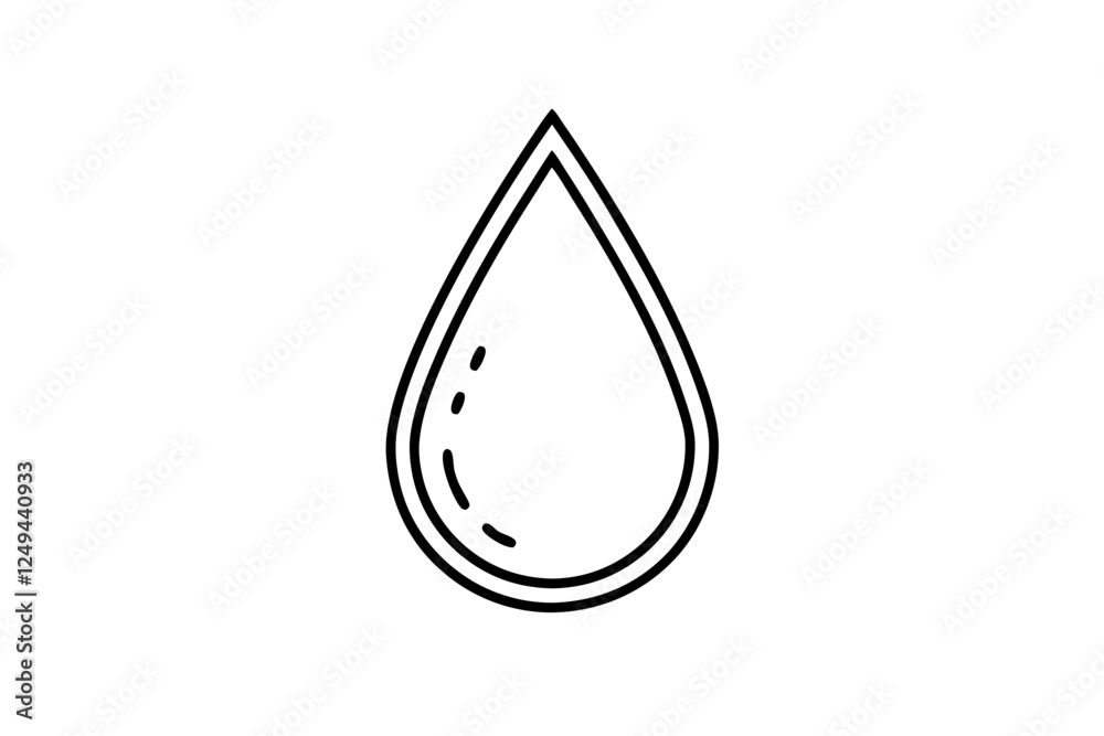 Fresh Rain Water Droplet Flat Icon for Apps