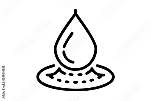 Fresh Rain Water Droplet Flat Icon for Apps