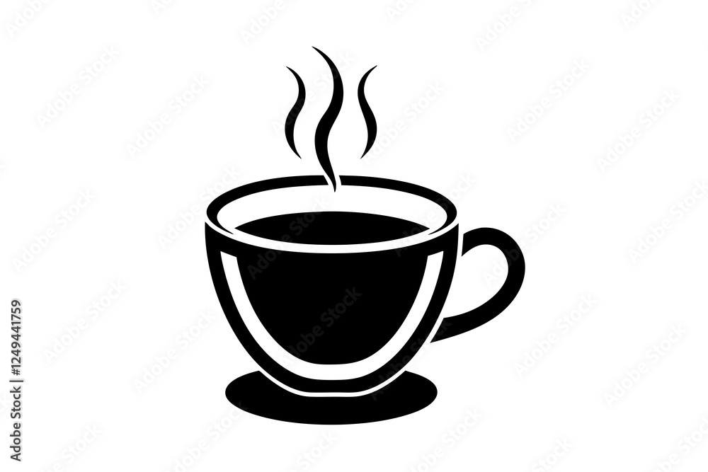 Hot Coffee Cup Icon - Flat Vector Design for Cafes and Drinks Hot Coffee Cup Icon - Flat Vector Design for Cafes and Drinks