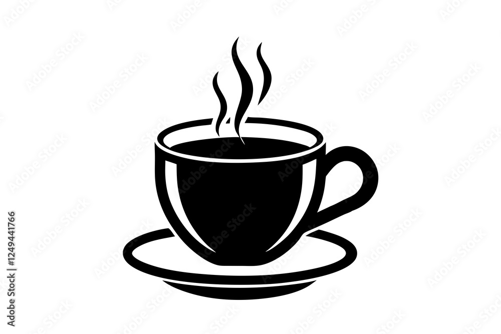 Hot Coffee Cup Icon - Flat Vector Design for Cafes and Drinks Hot Coffee Cup Icon - Flat Vector Design for Cafes and Drinks