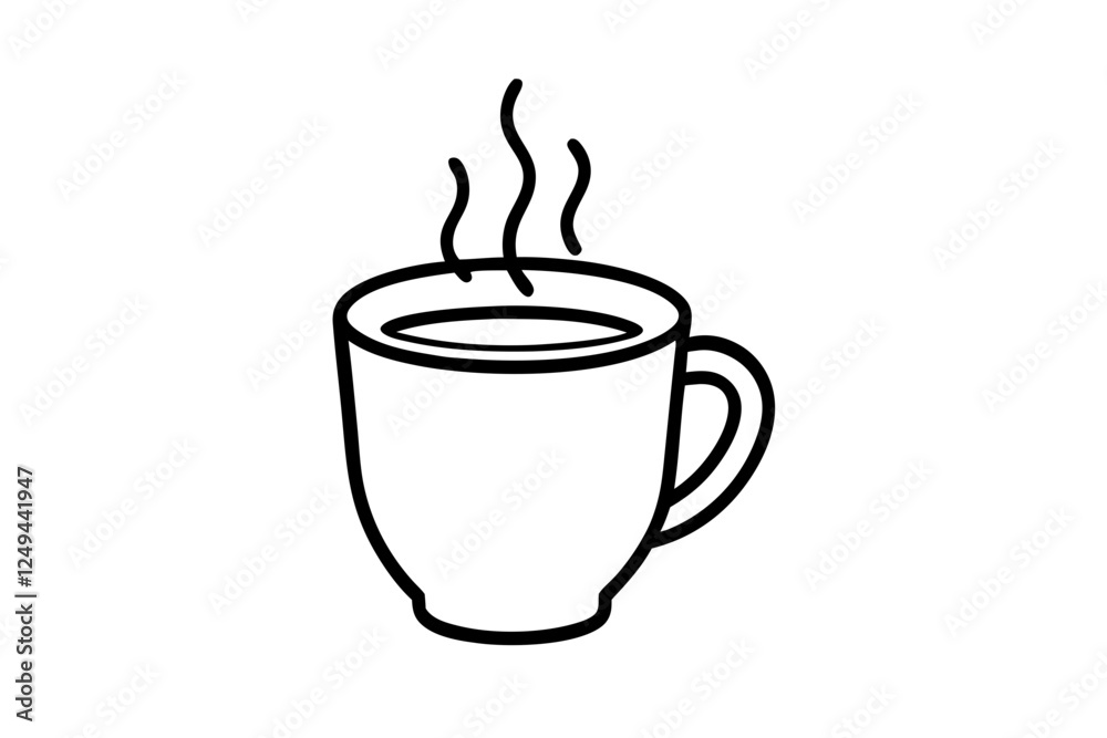Hot Coffee Cup Icon - Flat Vector Design for Cafes and Drinks Hot Coffee Cup Icon - Flat Vector Design for Cafes and Drinks