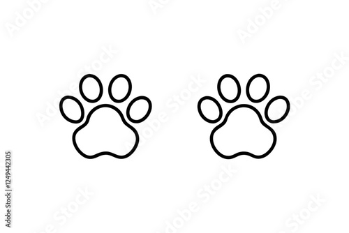 Modern Dog or Cat Paw Print Icon - Flat Design for Animal Lovers