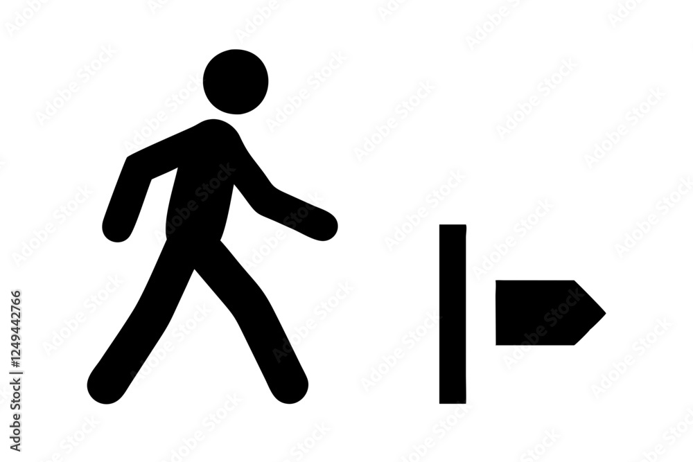 Person Walking Symbol - Flat Vector Icon for Pedestrian Signage Person Walking Symbol - Flat Vector Icon for Pedestrian Signage