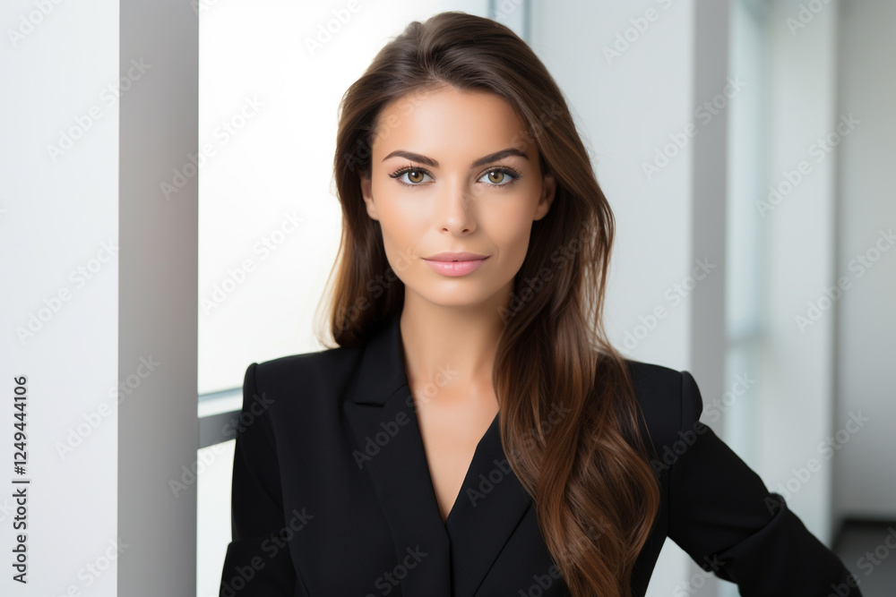 Business Portrait of a Young Woman on a White Background Business Portrait of a Young Woman on a White Background