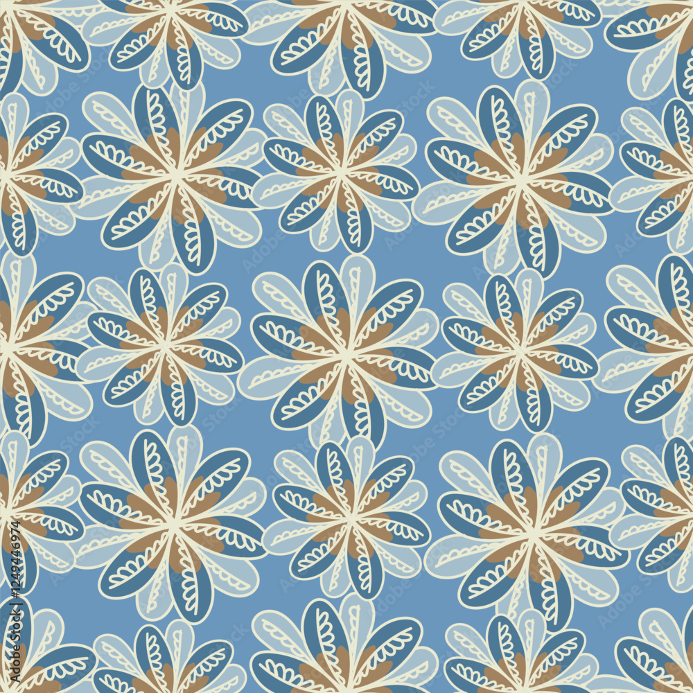 Seamless pattern background, digital paper with enchanting whimsical flowers, hand drawn vector branches for fabric, stationery, wallpaper, gift wrapping, scrapbook paper Seamless pattern background, digital paper with enchanting whimsical flowers, hand drawn vector branches for fabric, stationery, wallpaper, gift wrapping, scrapbook paper