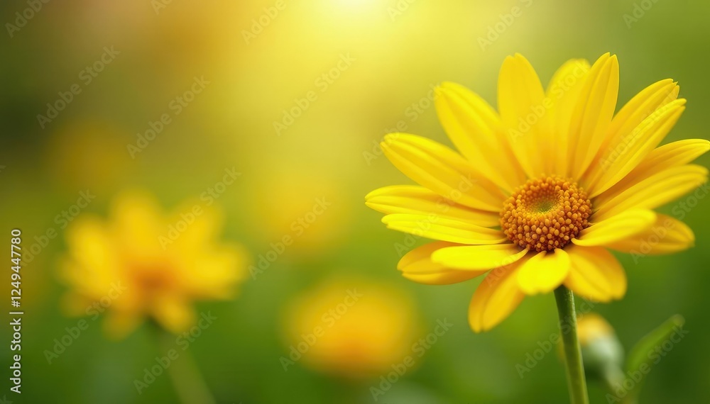 Obraz premium Soft petals of yellow daisies gently sway in the breeze, daisies, sunflower