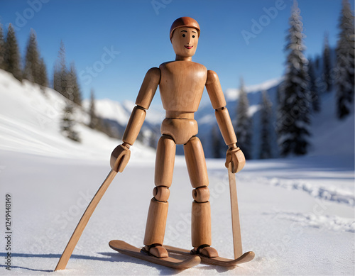 skiing in the mountains