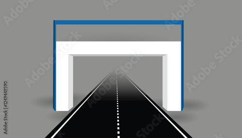 Exhibition stand Gate entrance road concept vector illustration design background