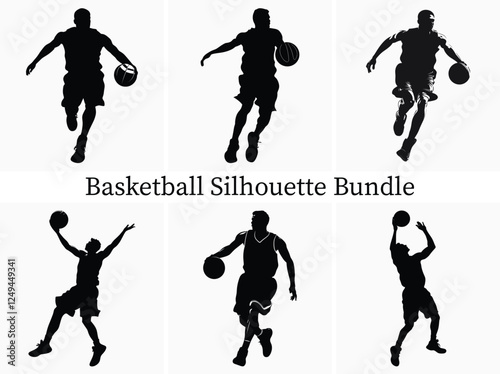 Basketball Player Silhouette Bundle in Action