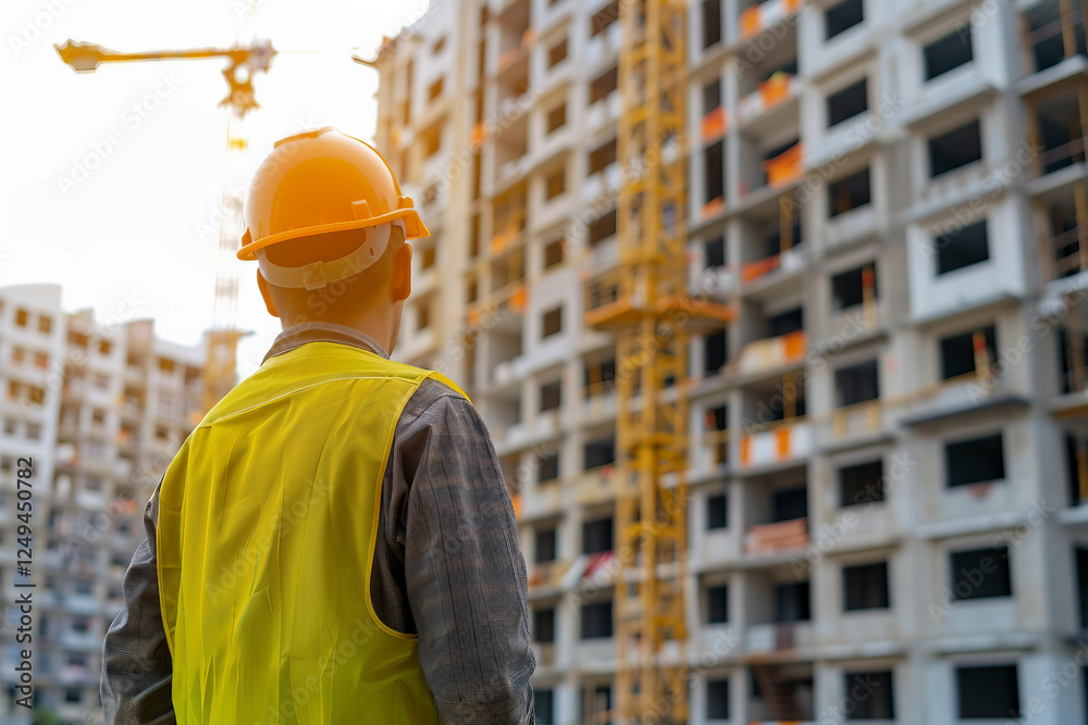 Construction worker in uniform and safety equipment generative AI Construction worker in uniform and safety equipment generative AI