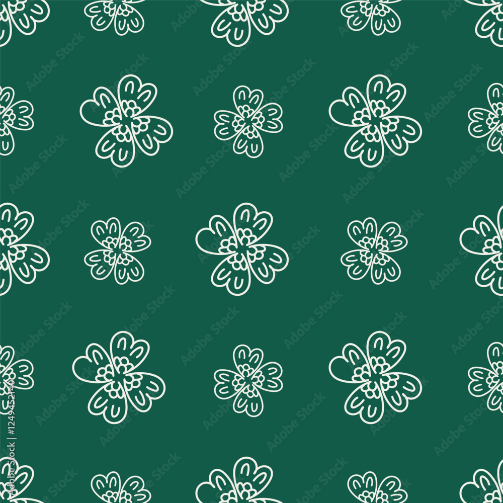 Trendy seamless vector floral pattern. Endless print made of small colorful flowers, leaves and berries. Summer and spring motifs. Dark blue background.Vector illustration Trendy seamless vector floral pattern. Endless print made of small colorful flowers, leaves and berries. Summer and spring motifs. Dark blue background.Vector illustration