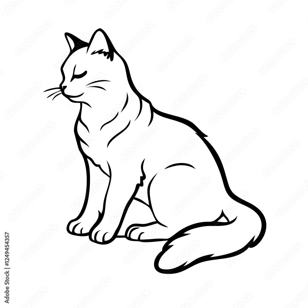 A sleek and minimalist cat icon featuring a gracefully curved tail and perked-up ears, symbolizing elegance and curiosity. A sleek and minimalist cat icon featuring a gracefully curved tail and perked-up ears, symbolizing elegance and curiosity.
