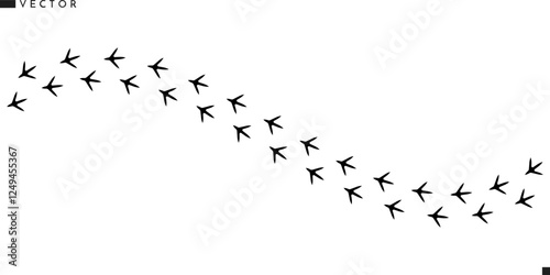 Hen paw print silhouette. Chicken paw print vector illustration
